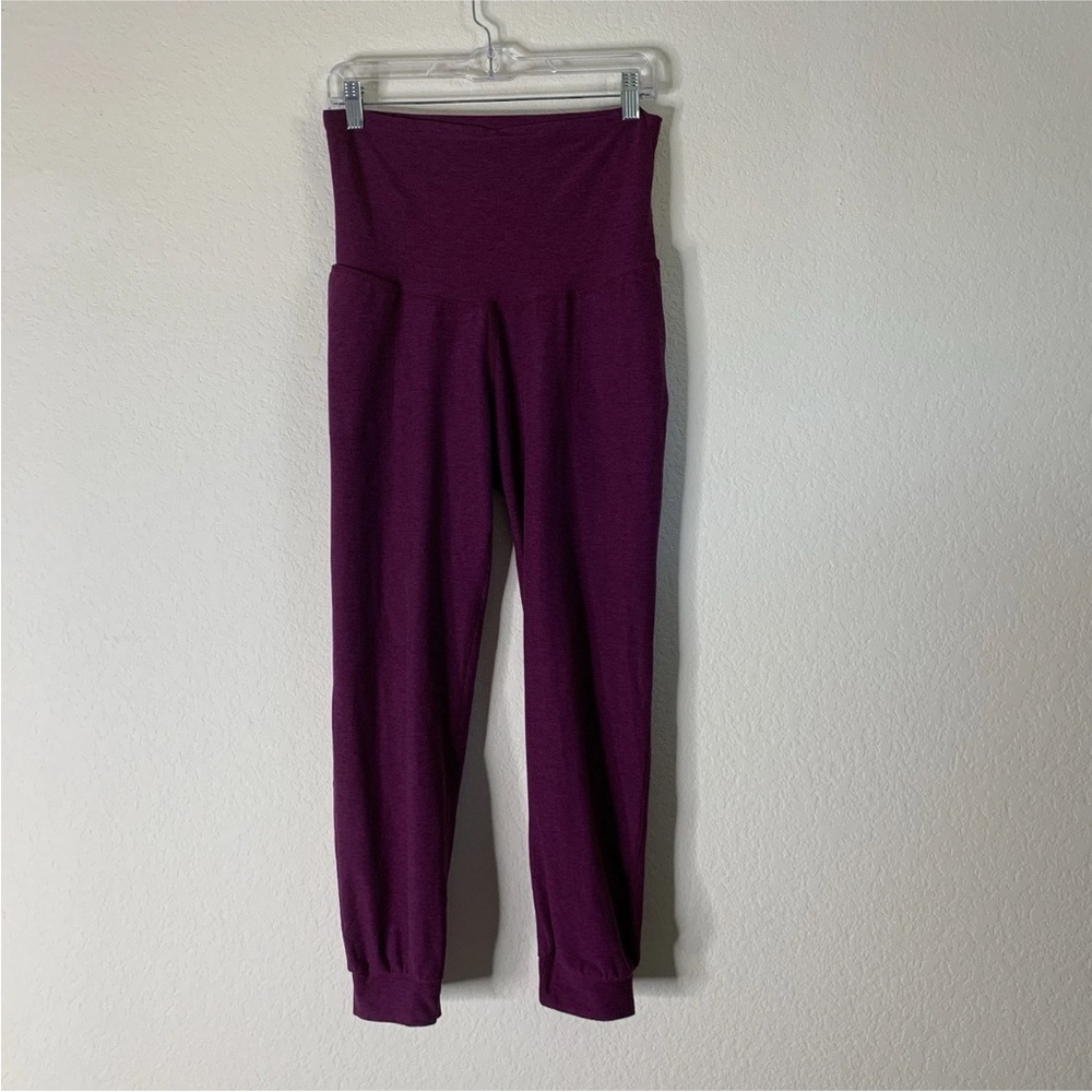 Beyond the bump by beyond yoga Womens purple Aubee maternity joggers L